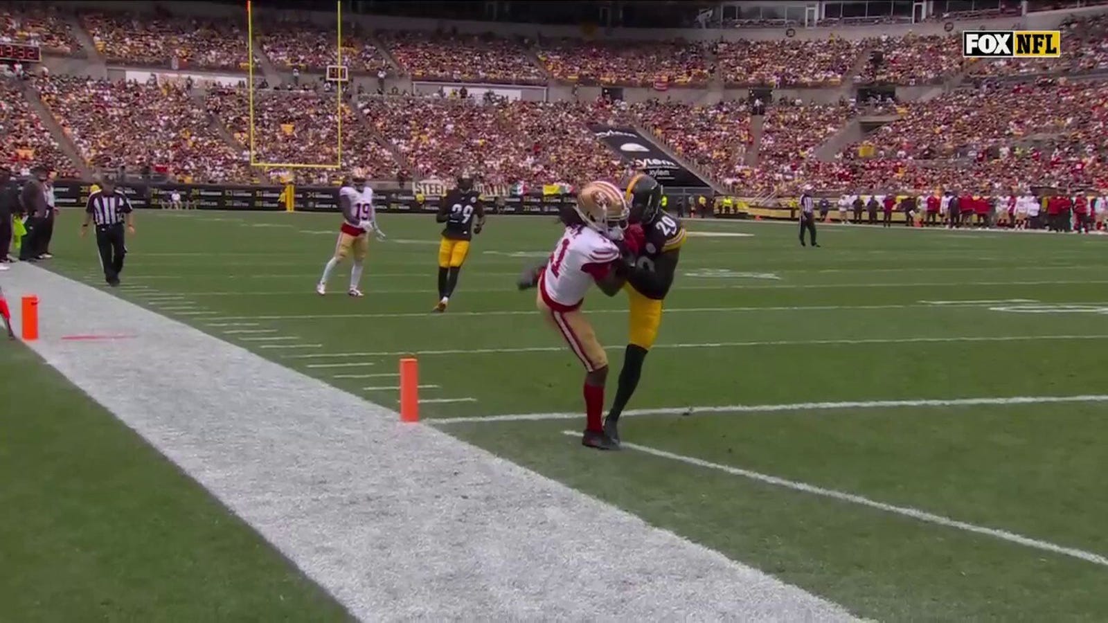 49ers' Brock Purdy, Brandon Aiyuk connect on an UNREAL reception to grab a 17-0 lead over the Steelers