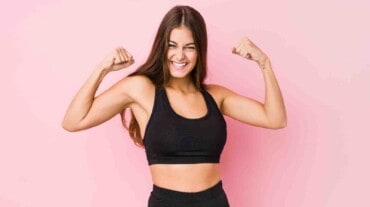 Woman with strong arms