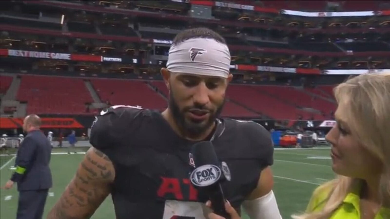 Jessie Bates III discusses his exceptional game in Atlanta's 24-10 win